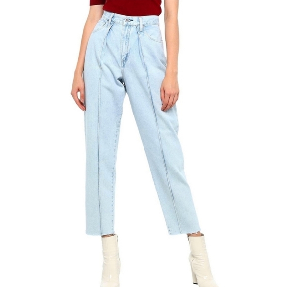 Levi's Made & Crafted Denim - Levi's Made & Crafted Pleated High Rise Straight Leg Cropped Jeans Size …